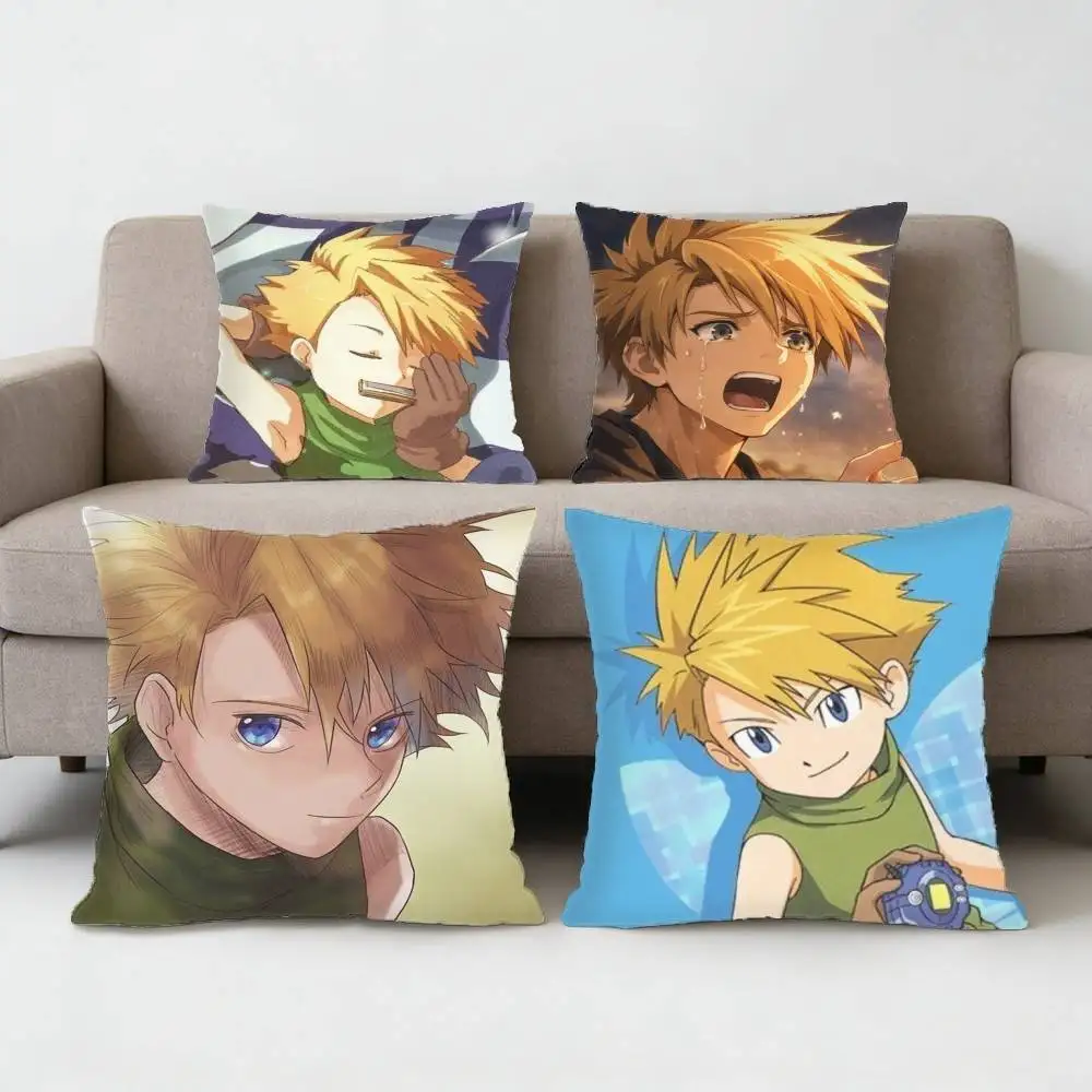 

Digimon Ishida Yamato Pillow Case Sofa Living Room Bedroom Headboard Backrest Cushion Square Cushion Nap Time
