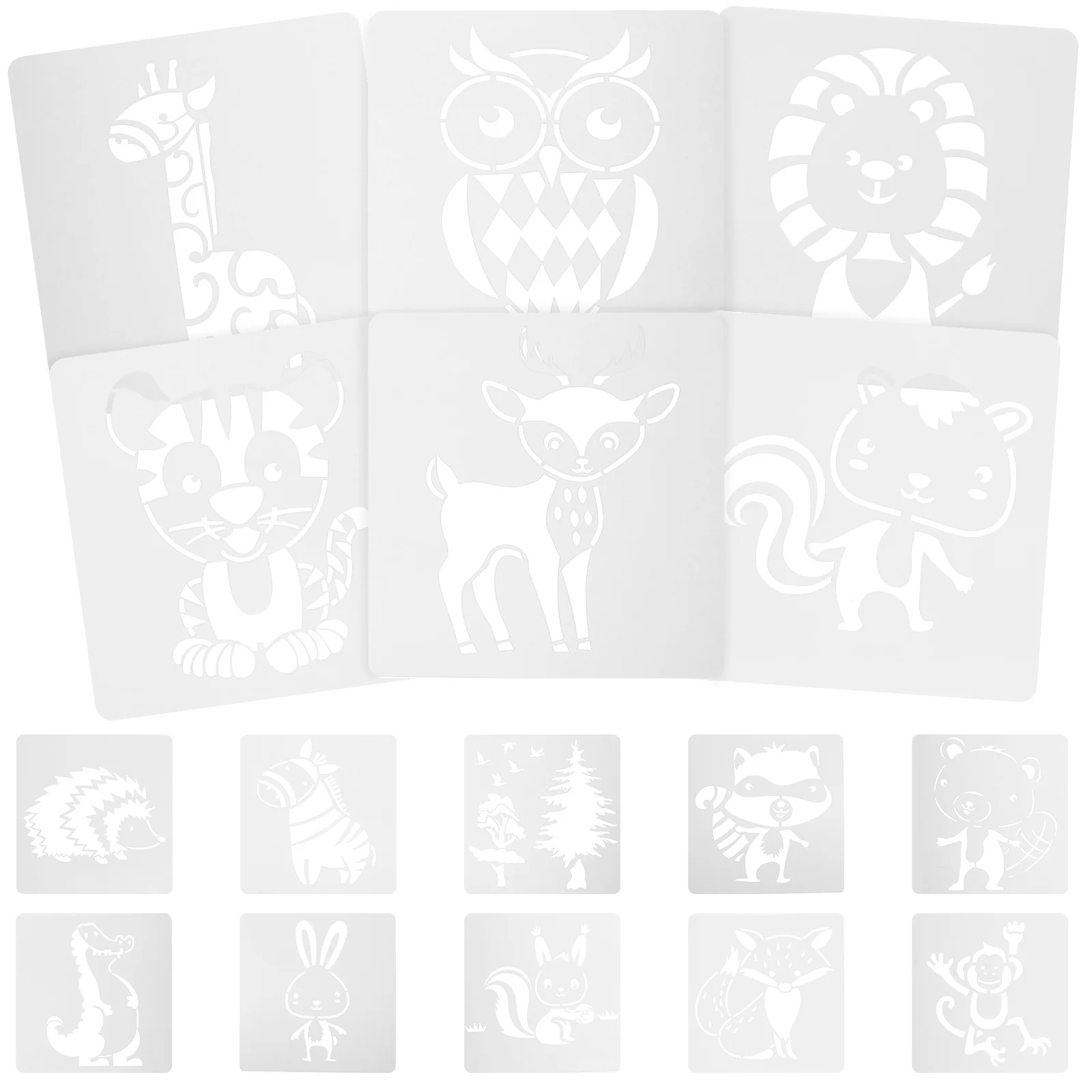 

16Pcs Painting Stencils Animals Drawing Stencils Kids Crafting Supplies Painting Tools for Kids Creativity DIY Craft Stencil