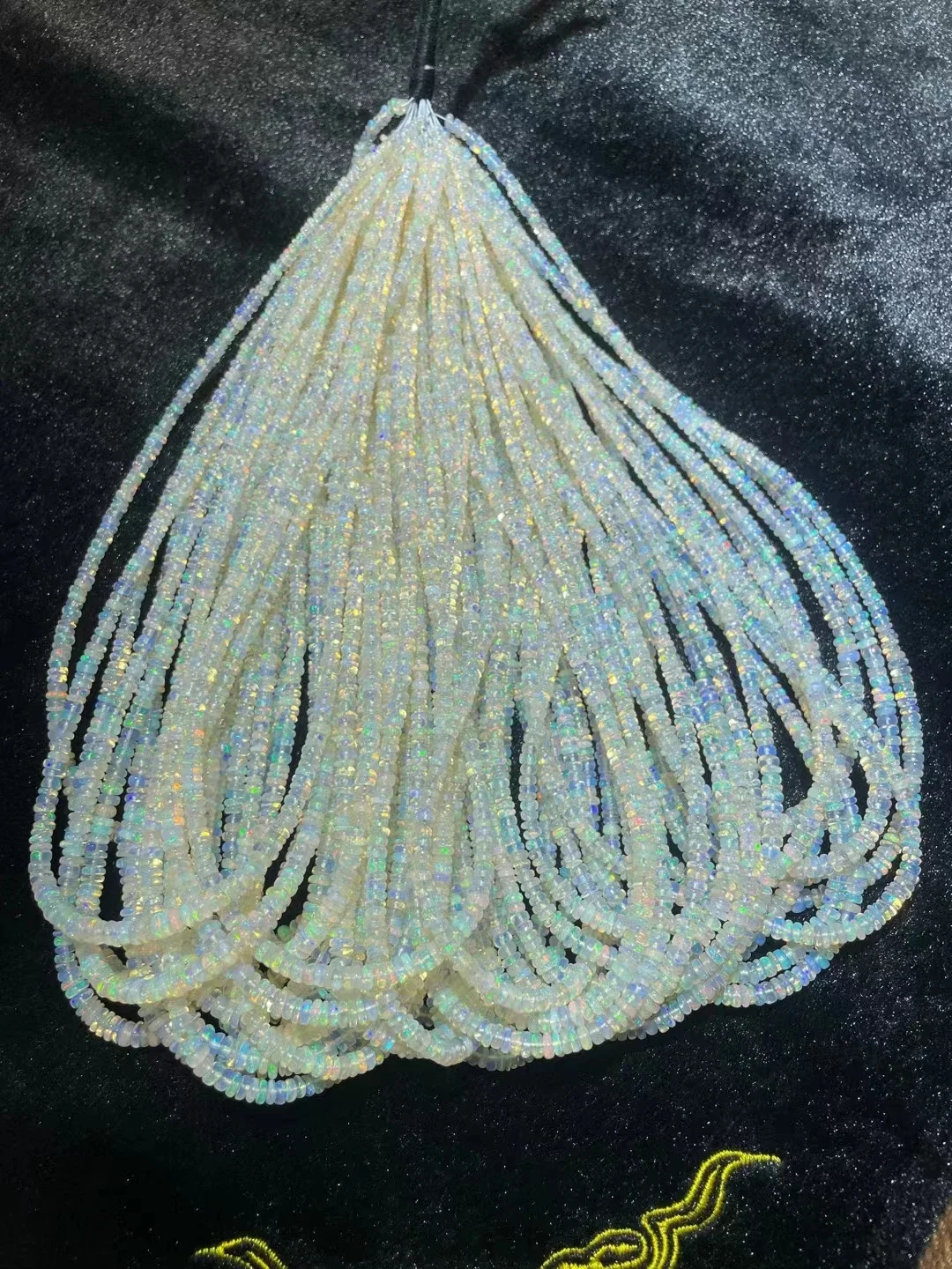 AAA بالجملة أعلى العقيق الاثيوبي الطبيعي Rondelle الأحجار الكريمة فضفاض الخرز لصنع المجوهرات DIY تصميم قلادة سوار للهدايا #3