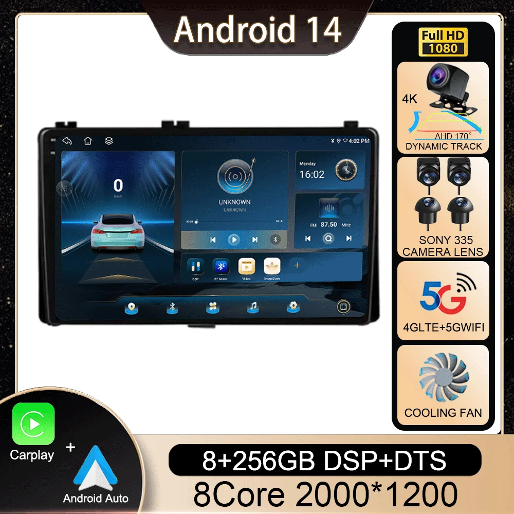 

Android 14 Carplay Car Radio For Toyota Corolla Auris E180 2017 2018 2019 Multimedia Video Player Navigation GPS Stereo 2din DVD