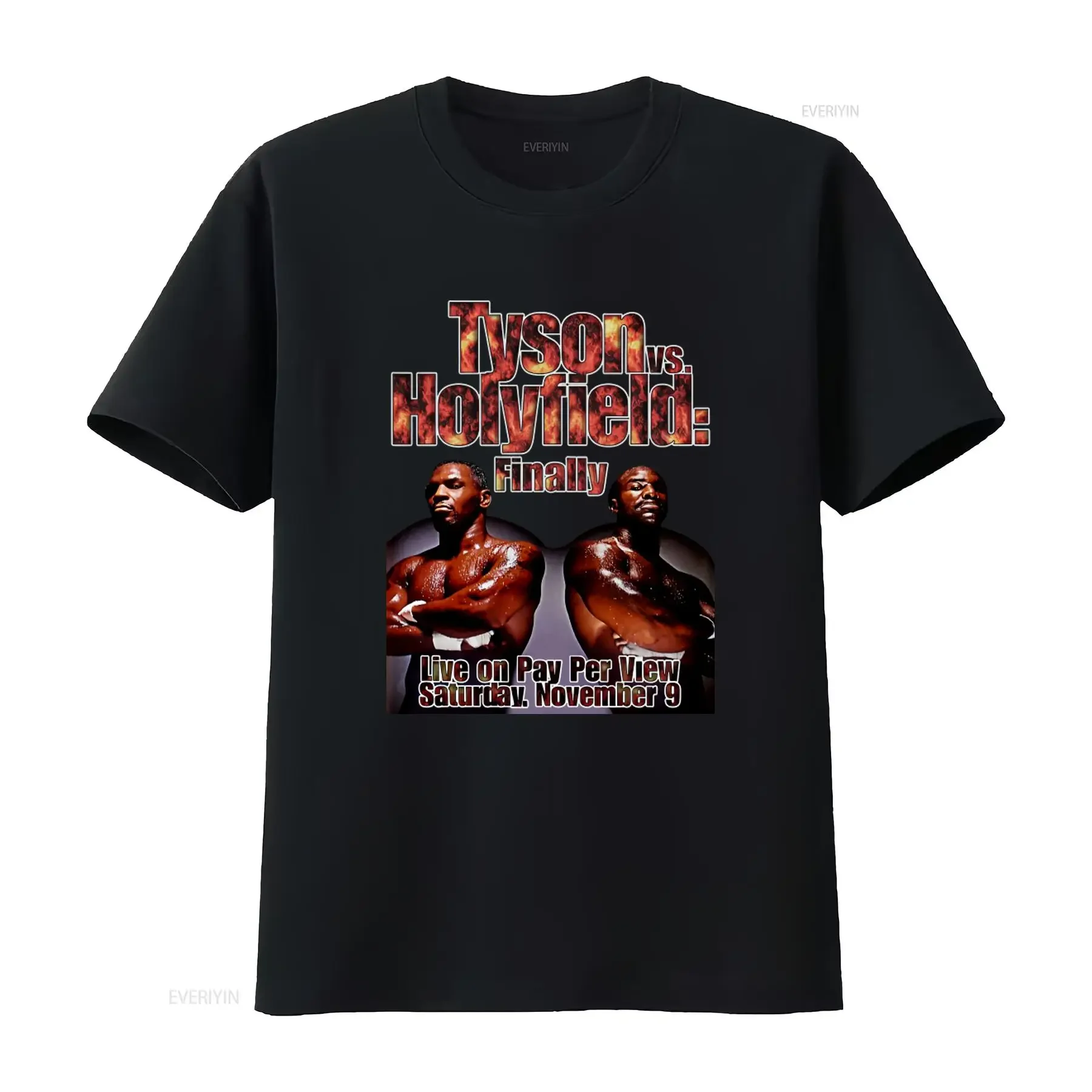 TYSON Vs HOLYFIELD FINALLY Boxing Event T shirt Live on Pay Per View November 9 Print vintage Washed Slightly Soft