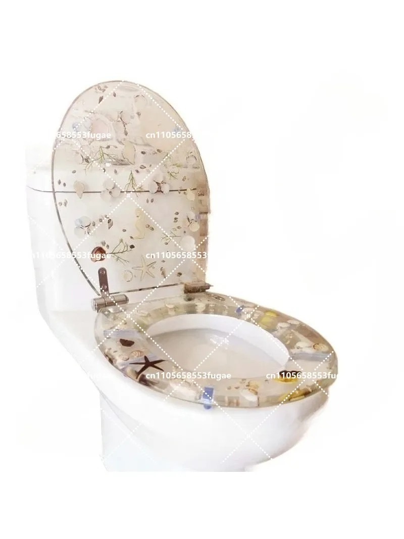 

Resin toilet cover, universal for old-fashioned toilets, stainless steel, transparent color shells