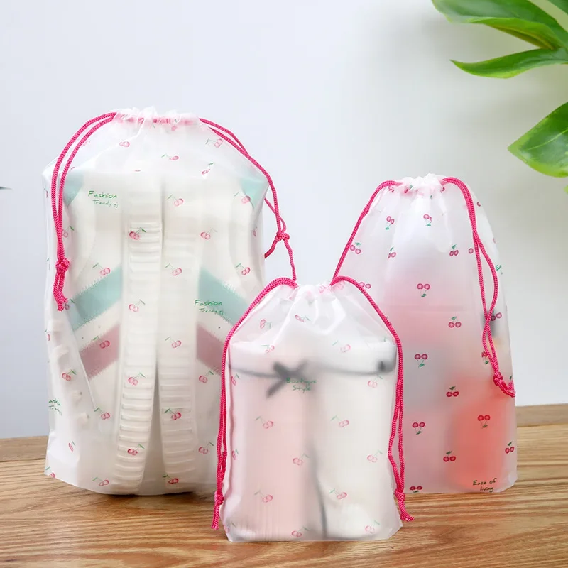 Cartoon Waterproof Drawstring Bag Travel Portable Shoes Clothes Underwear Storage Bag Organizer Cute Wash Cosmetic Packaging Bag