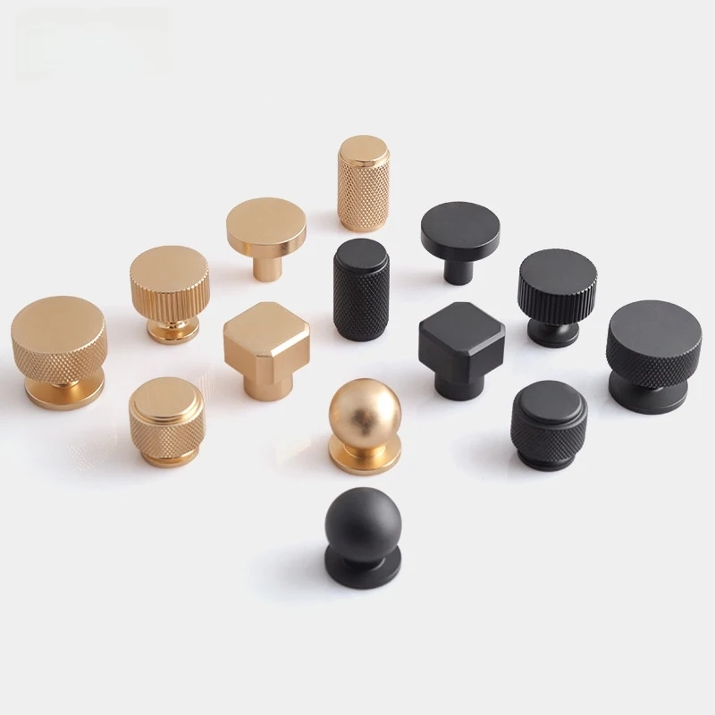 Knurled Aluminum Single Hole Knobs Anti-Slip Thickened Luxury Cabinet Drawer Wardrobe Cupboard Door Modern Furniture Hardware