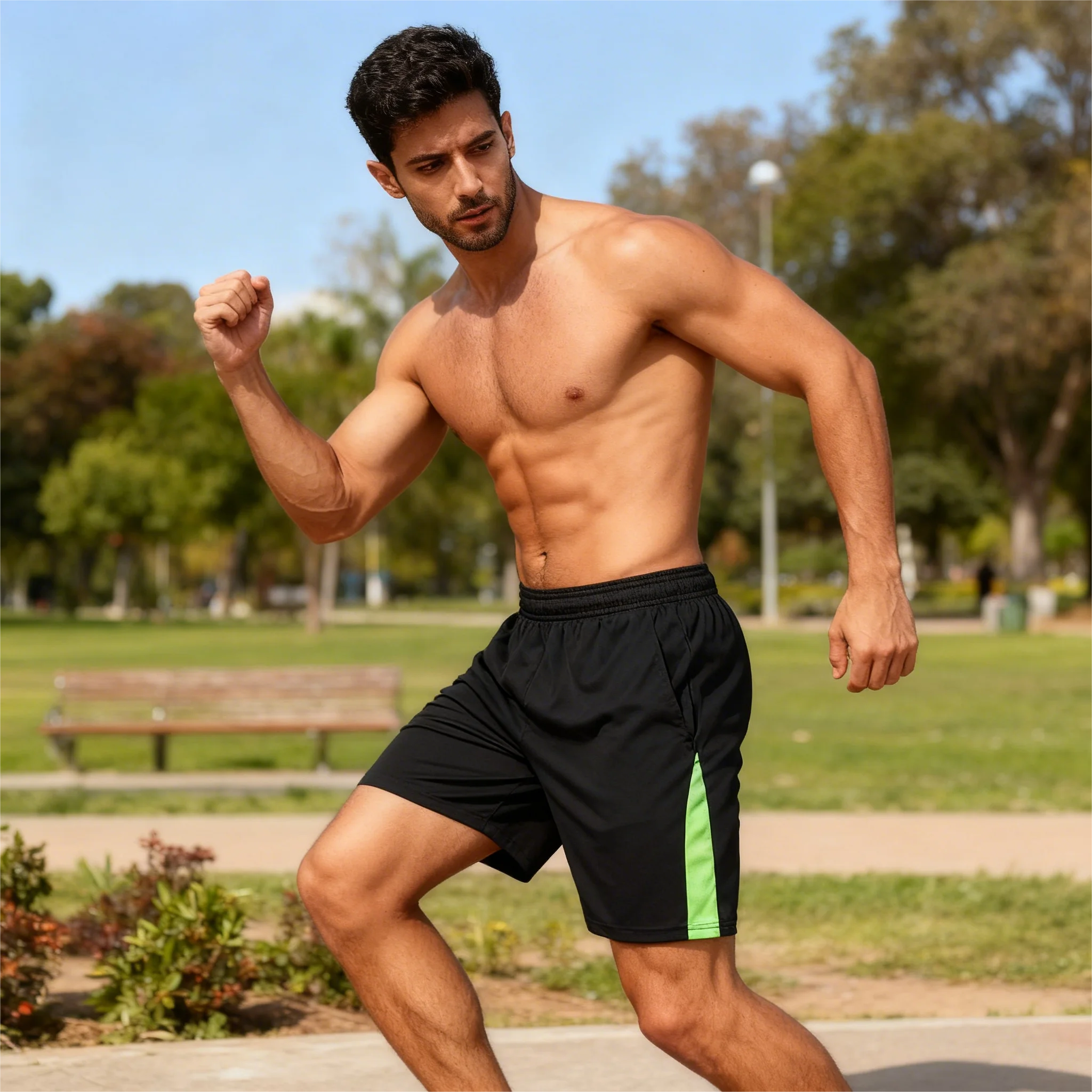 กางเกงขาสั้นผู้ชายฤดูร้อนลำลองระบายอากาศได้ดีมีเชือกผูกเอวสีพื้นชุดว่ายน้ำวิ่งออกกำลังกายเล่นเซิร์ฟชายหาดรีสอร์ท