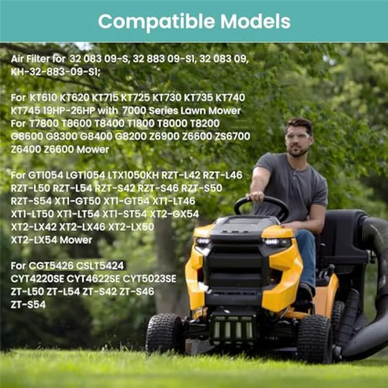 

J1UL1N 4Pack 32 083 09-S Air Filter For Kohler 7000 Series,Lawn Mower Air Filter For Cub Cadet XT1 Engine Replace 32 883 09-S1