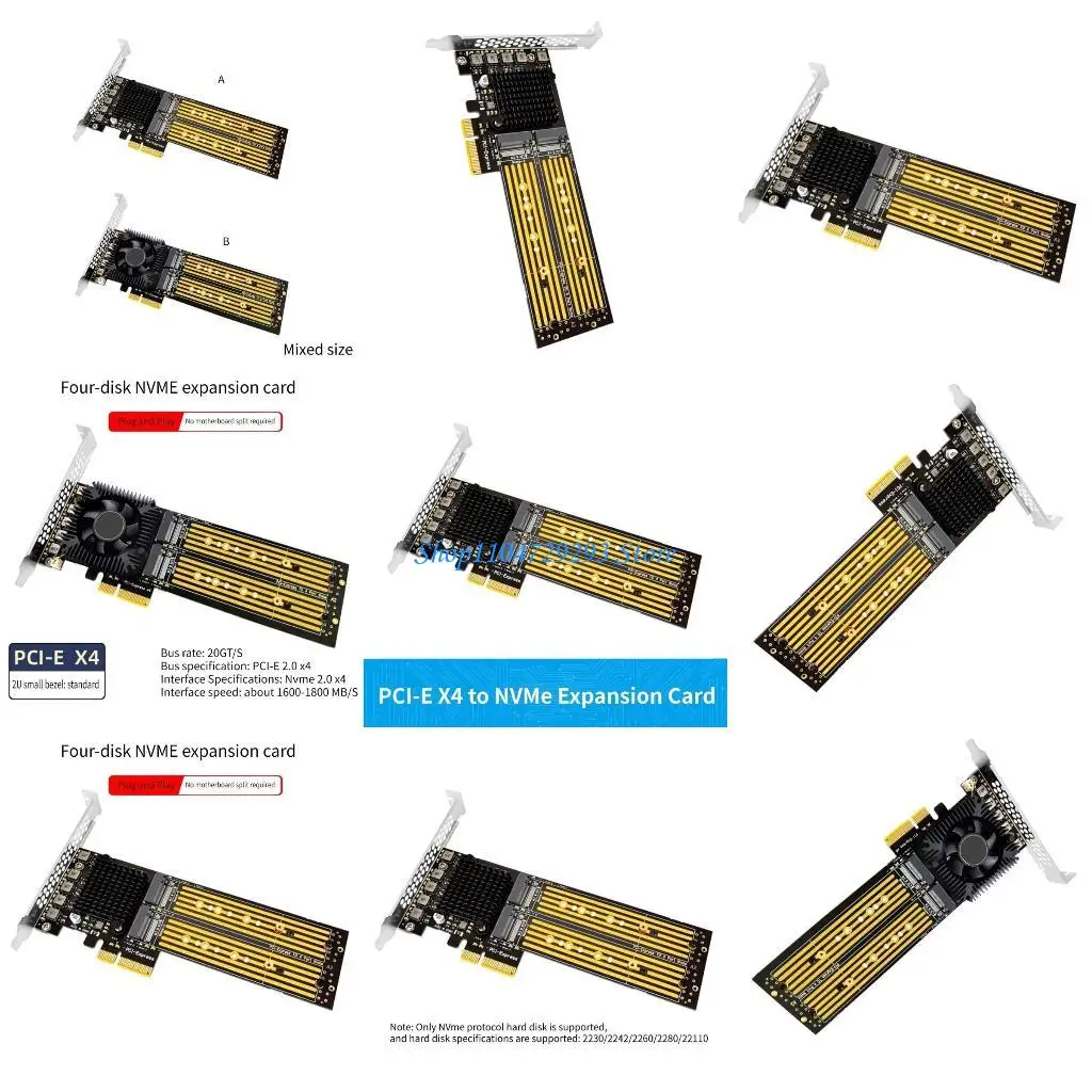 

Y2GD PCIE до NVME 2.0 Адаптер 4 PORT PCIE до NVME 2.0 КАРТА ЭКСПАНСИНА