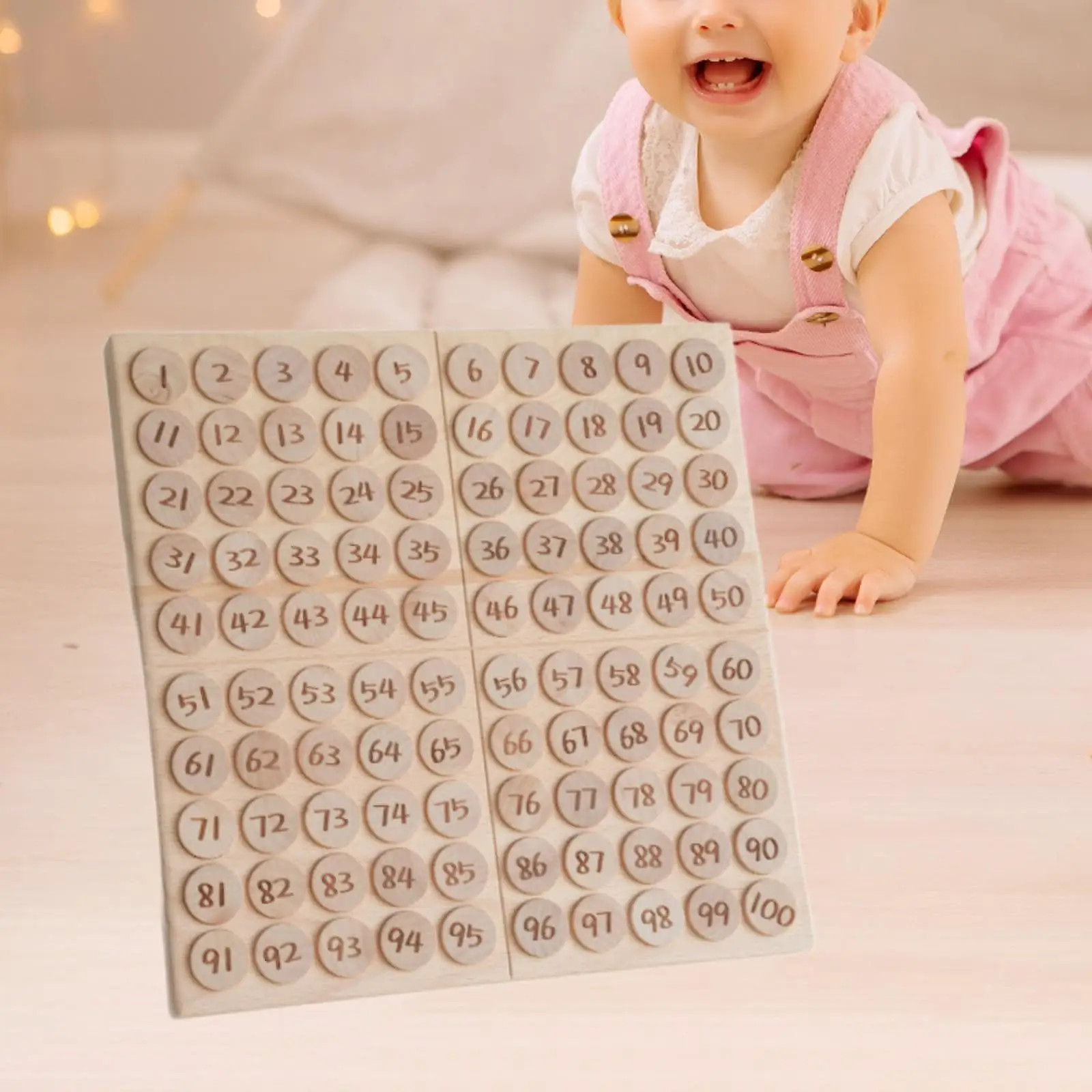 Wooden Math Counting Hundred Board 1-100 Number Board, Party Favors Math Materials Montessori Math Game Board for 3 Year Old