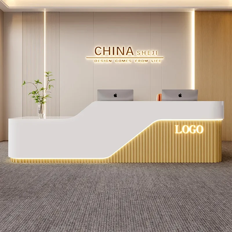 Nordic Reception Desk Office Luxury Display Reception Desk Beauty Modern Salon Aesthetic Decoration Bancone Commercial Furniture