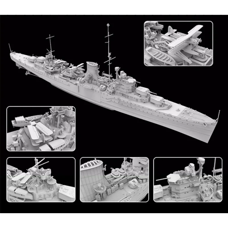 Flyhawk Plastic Assembled Ship Model Kit FH1110 1/700 HMS Ajax 1939 Light Cruiser