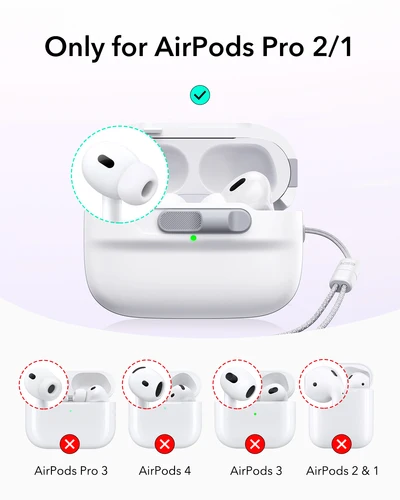 Imagen 2 del producto ESR para Funda AirPods Pro 2 con Cordón Compatible con Funda MagSafe Airpods Pro 2023/2022/2019 (USB-C/Cable Lightning)