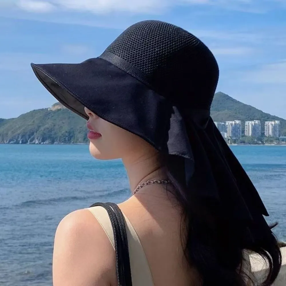 Korean Style Women Wide Brim Sun Hat Wide Brim Neck Flap Sun Protection Cap Breathable UPF50+ Ladies' Sun Hat - view 4