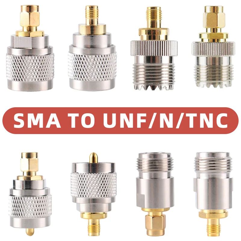 

2Pcs SMA Female Male to PL259 SO239 N UHF TNC RF Antenna Connector RF Coax Coaxial Adapter Copper Brass Converter
