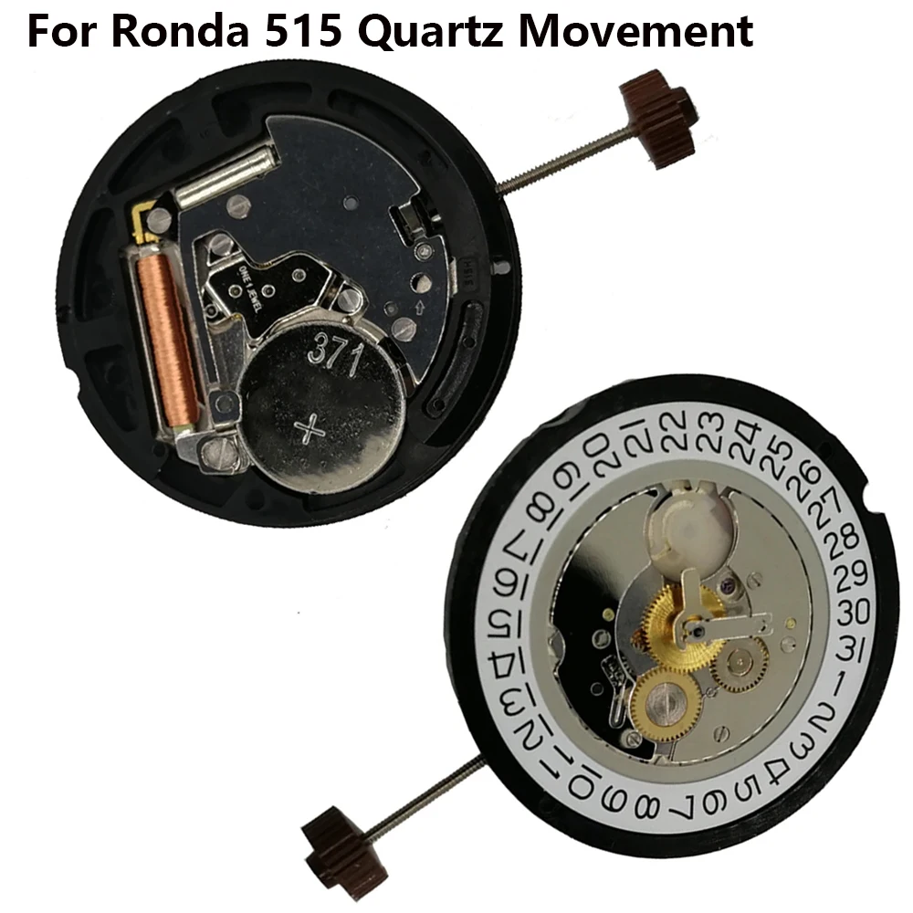 For RONDA 515 Movement 3 Hands Quartz Movement with Date At 3 o'clock Accessories Repair Replacement Watch Parts