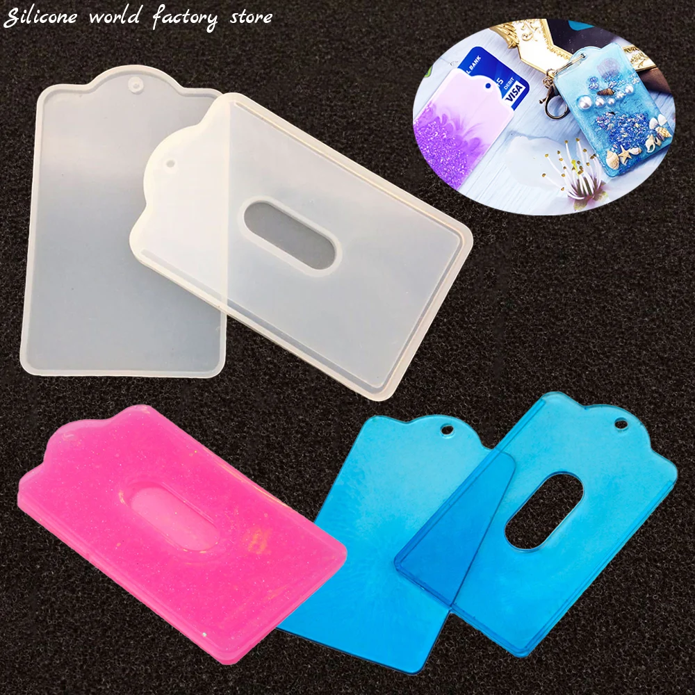 Silicone world 1 Set Card Cover Resin Mold DIY Epoxy Resin Card Holder Silicone Mold Card Storage Jewelry Making Handmade Crafts