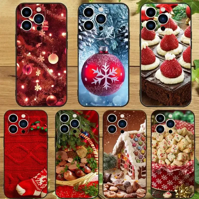 Christmas Present Phone Case For iPhone15,14,13,12,11Pro Max,Xs,Xr,X,7,8 Plus,12,13Mini Silicone Black Cover