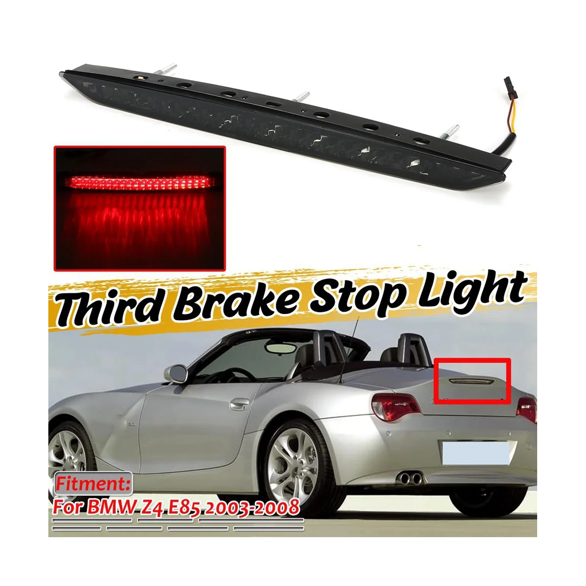 Car LED Third Tail Rear Stop Signal Lamp Brake Light for Z4 E85 2003 2004-2008 63256930246 Car Indicator