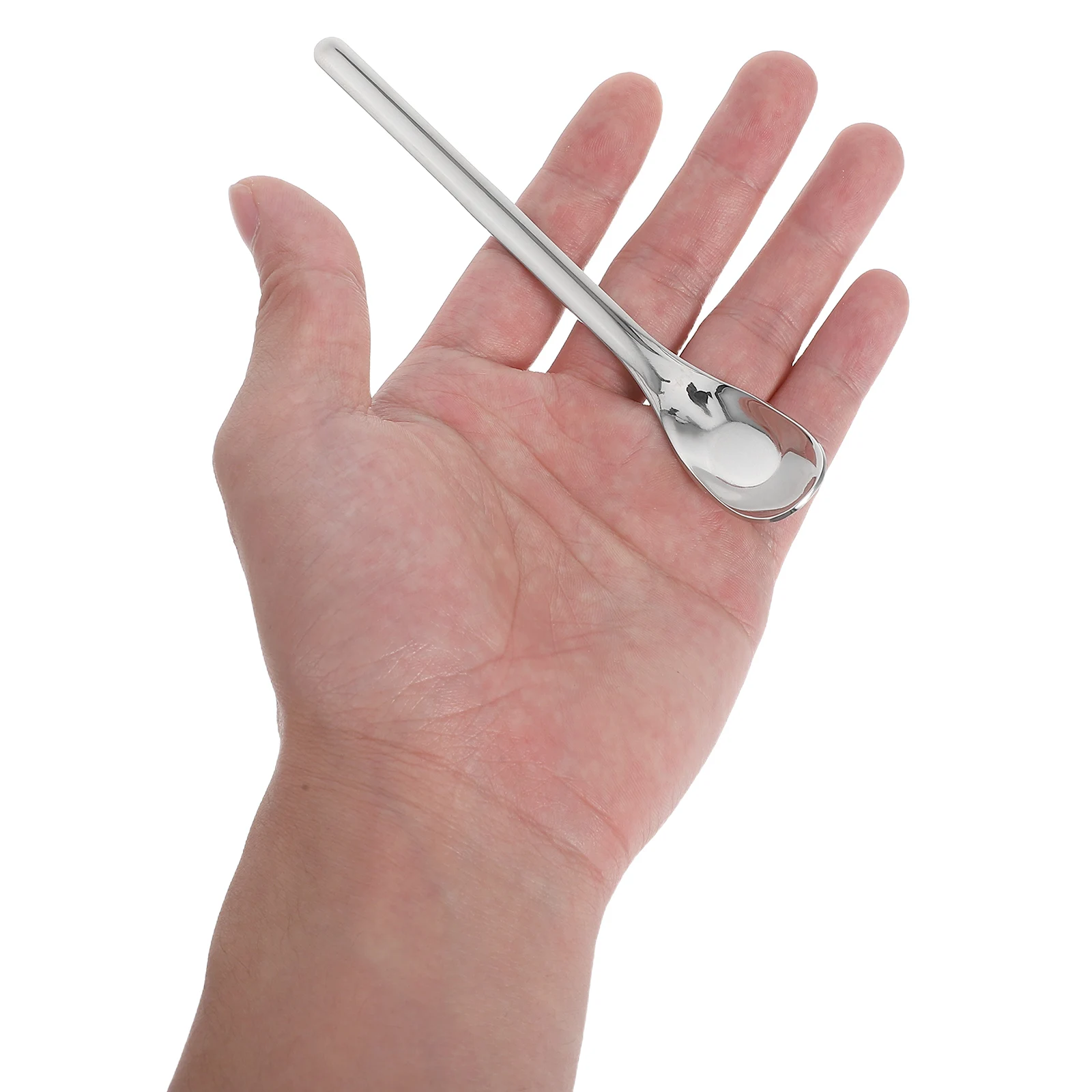 

6pcs Long-handled Honey Seasoning Spoon 304 Stainless Steel 13 5cm Silver Mini Sugar Metal Stirring Coffee Ice Spoon Easy Clean