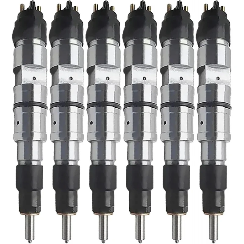 6-Pieces 0445120180 0445120143 Fuel Injector Fits for CAT 2008 2009 Engine for Navistart 13.0L G13 HPCR