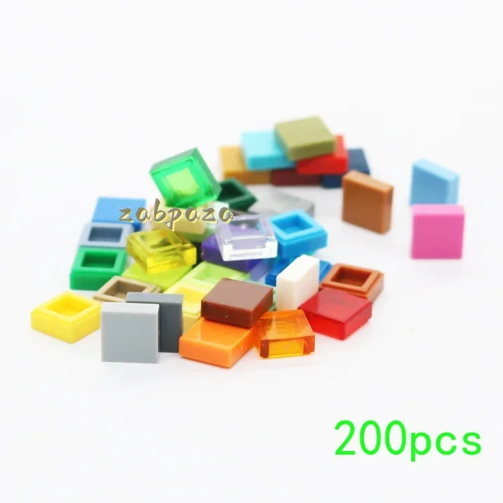 200PCS Assembles Particles 3070 30039 1x1 Tile Changeover Catch Building Blocks Bricks Parts DIY Assembly Educational Toys Gift