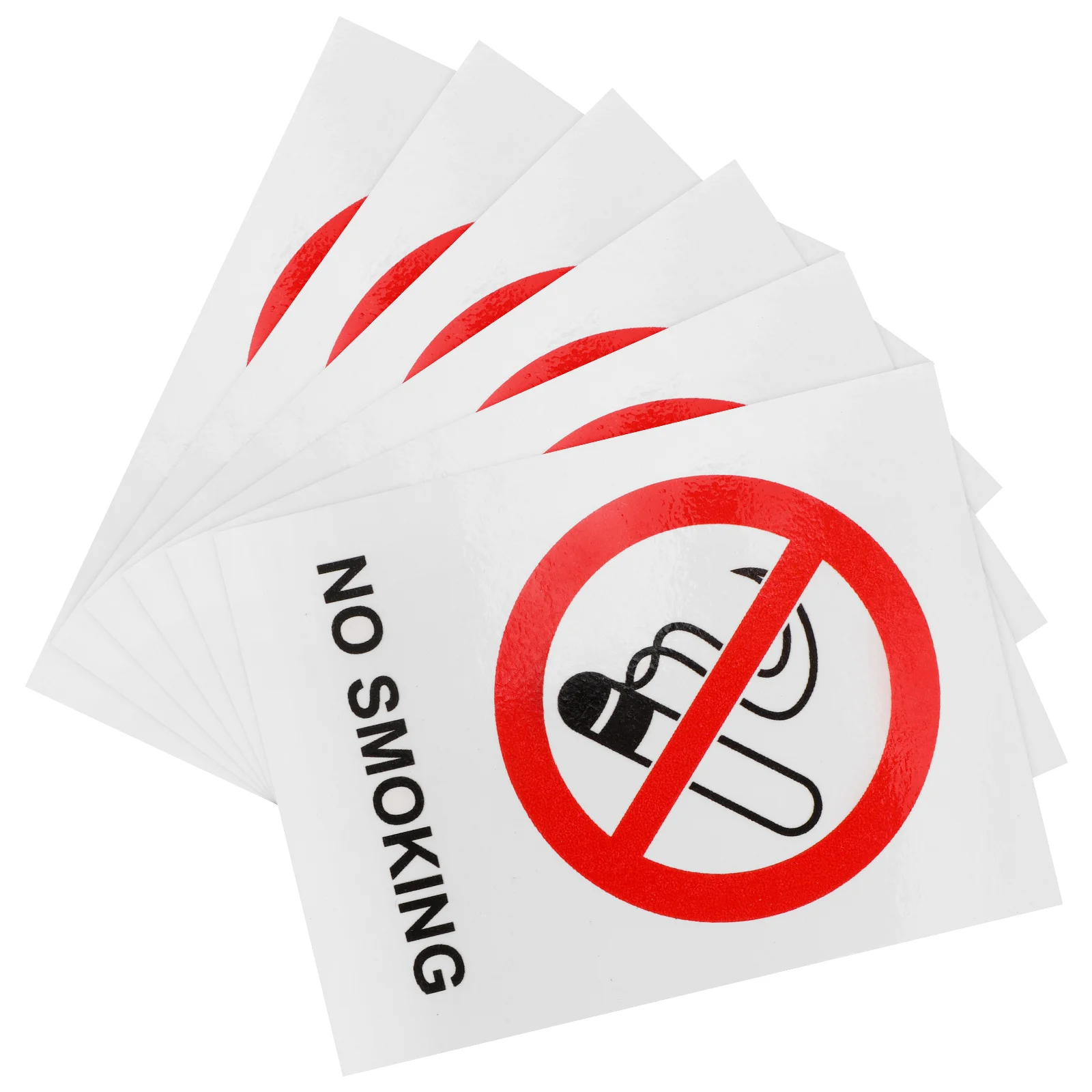 6pcs No Smoking Sticker PVC Adhesive Signs for Business Wall Decals Reminder Public Safety Warning