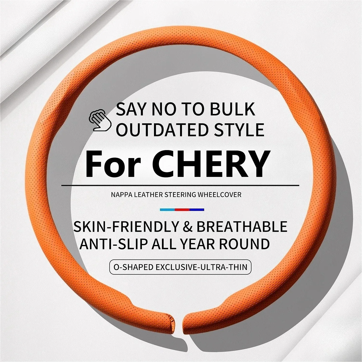 Ultra-Thin Anti-Slip Luxury Breathable Car Steering Wheel Cover For CHERY Tiggo 2 4 7 8 OMODA 5 Arrizo 5 6 Arrizo 8 Car accessor
