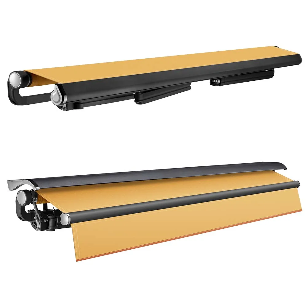 Hot Sale Custom Electric Retractable Window Door Awning Aluminum Motorized Folding With LED Light Outdoor Patio Balcony Sunshade