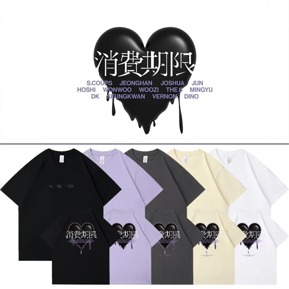 KPOP Idols MINGYU WONWOO New Japanese Album T-shirt High Quality Cotton Printed Short Sleeves HOSHI JOSHUA WOOZI THE8 Fans Gifts