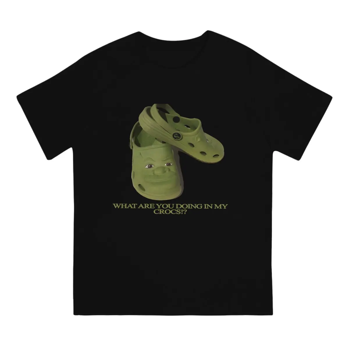 Shrek Cartoon Movie What Are You Doing In My Crocs Cotton T Shirt Harajuku Fashion Men's Tshirt O-Neck Streetwear