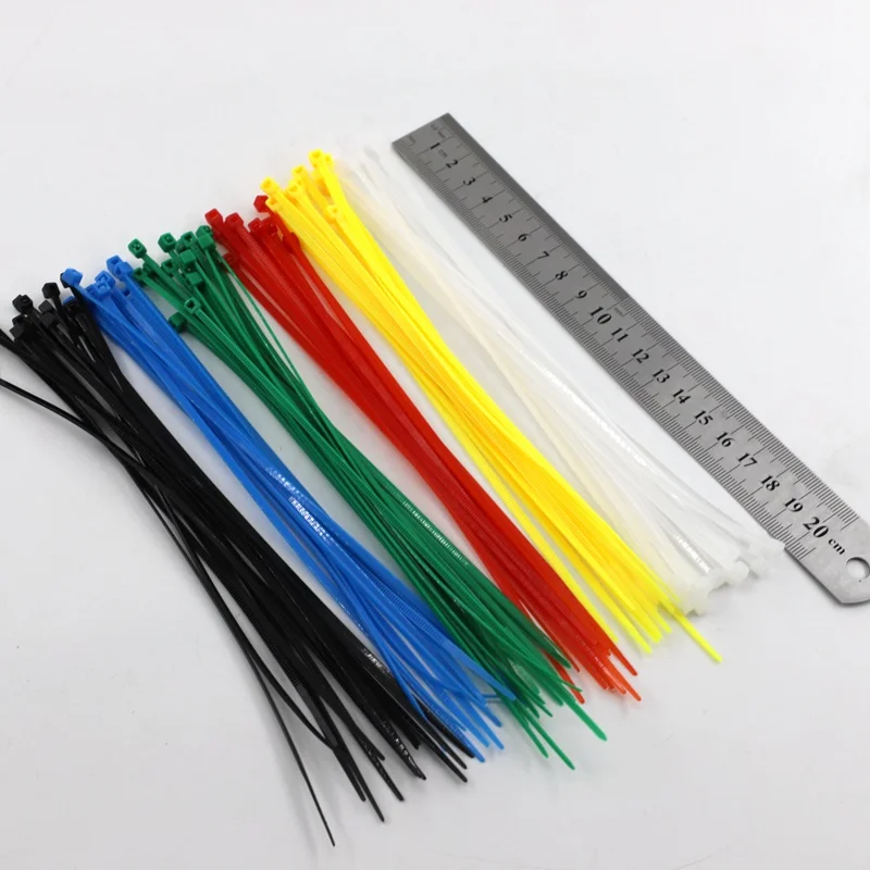 50pcs 3x200mm Plastic Self-Locking Nylon Cable Ties Loop Wire Wrap Balcony Privacy Screen Net Fasten Tools Cable Ribbon