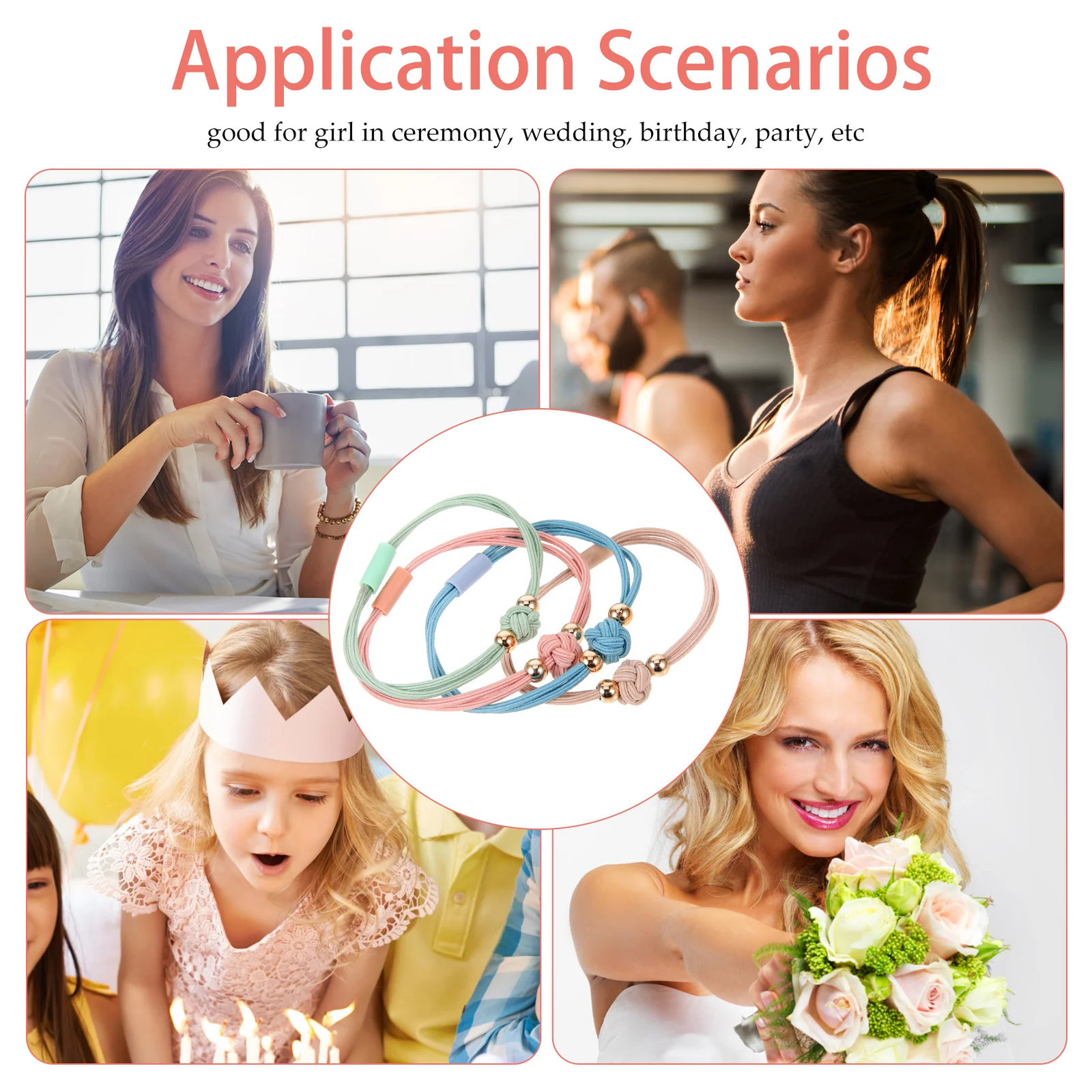 

20pcs Pearl Hair Ties Elastic Scrunchies Hair Ropes Fashion Ponytail Holders Charming Girl Accessories Party Wedding Ceremony