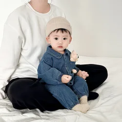 Baby 2023 Spring and Autumn Clothing Newborn Denim Onesie Cotton Fashion Boys and Girls baby Clothes out Clothing Crawl Suit