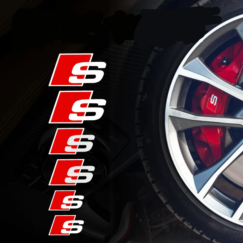 

6pcs/set Custom Car Caliper Sticker Decals for Audi S Heat Resistant