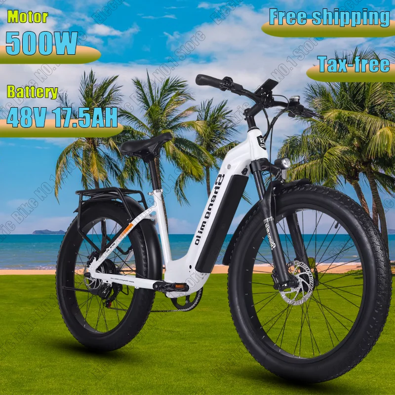 Shengmilo MX06 Electric Bicycle 1000W BaFang Motor 48V17.5AH 26inch Fat Tire Mountain Snow Ebike 7 speed Off-road Electric Bike