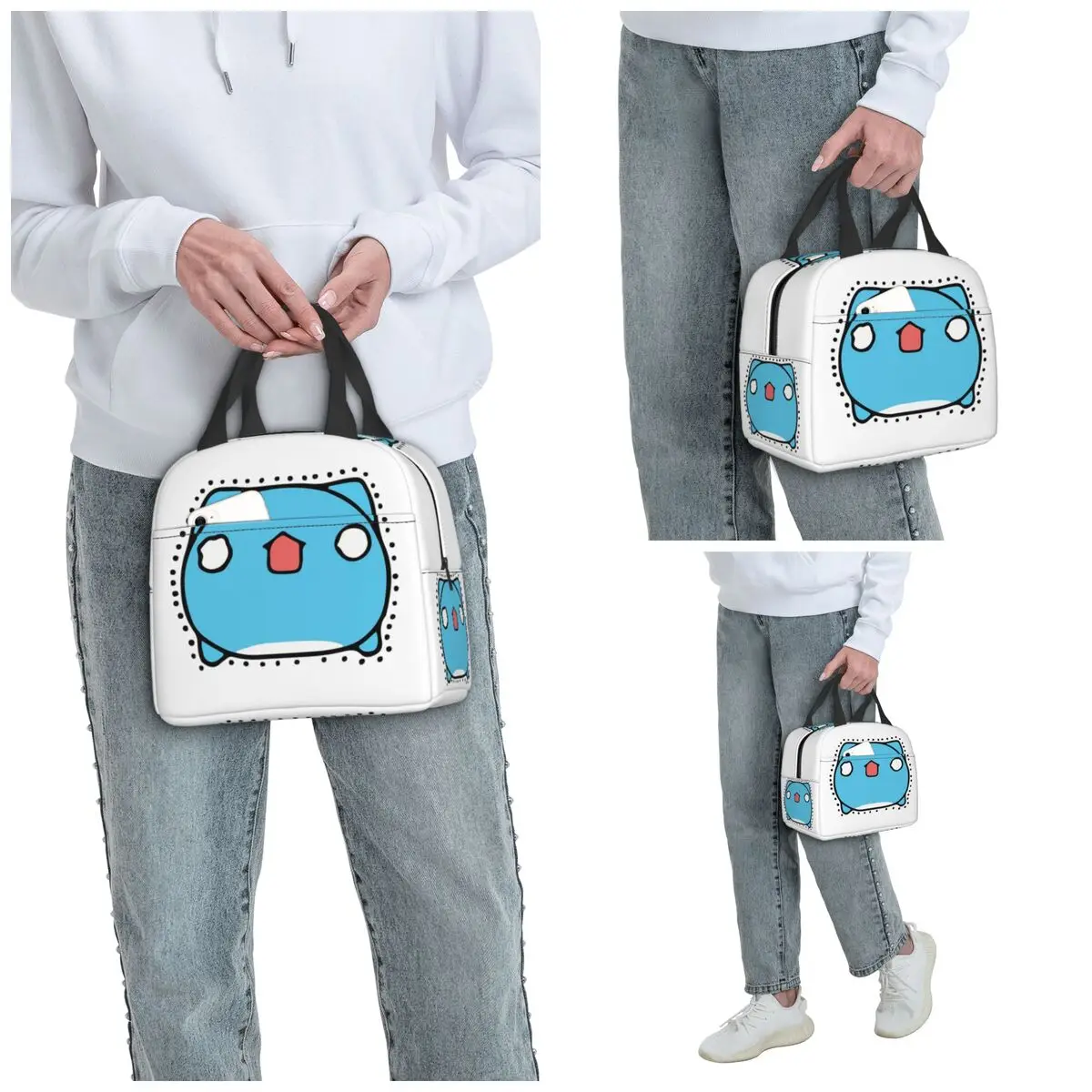 Comic Cat Bugcat Capoo Bug Cat Insulated Lunch Bag for Kids School Cooler Thermal Food Box Tote Portable Lunch Boxes Container