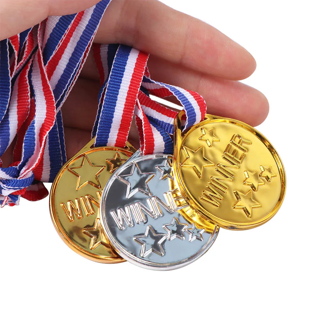 

Winner Reward Gold Silver Bronze Medals Sports Game Swimming Children's Award Medals Running Dancing Plastic Competition Prizes