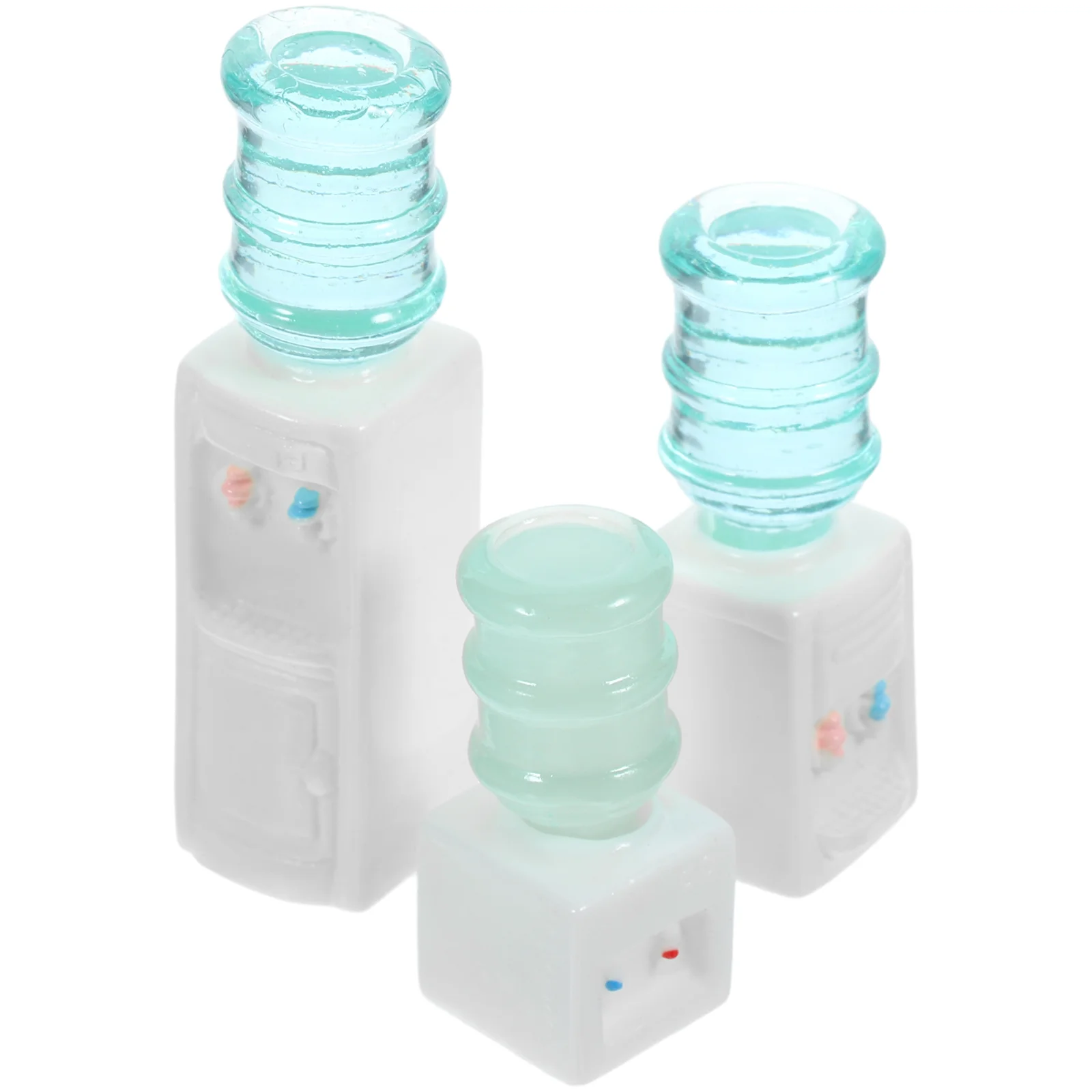 3 Pcs Decorations Resin Crafts Mini Water Dispenser Child Home 520X140X140CM Plaything