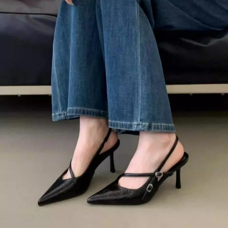 

Sexy Pointed Toe Slippers Women High Heels Mules Shoes Summer 2026 Fashion Dress Slingback Sandals Pumps Flip Flops Mujer Slides