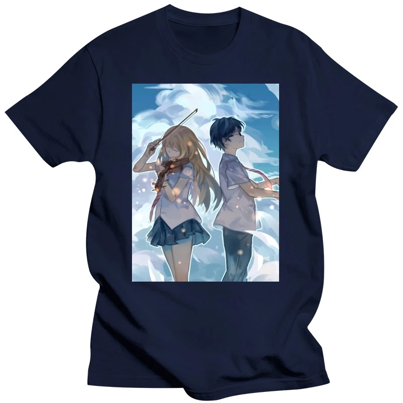 Shigatsu Wa Kimi No Uso Blusaa Special TShirt for Girl Your lie in April Japanese Anime Arima   5XL Hip Hop Gift  T Shirt Short