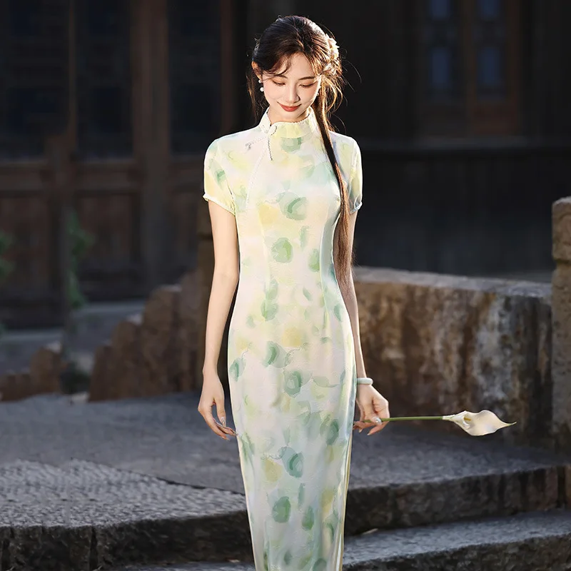 

Black Chinese Style New Chinese Style Long Improved Cheongsam Women 2026 Young Retro Slim Spring Summer Qipao