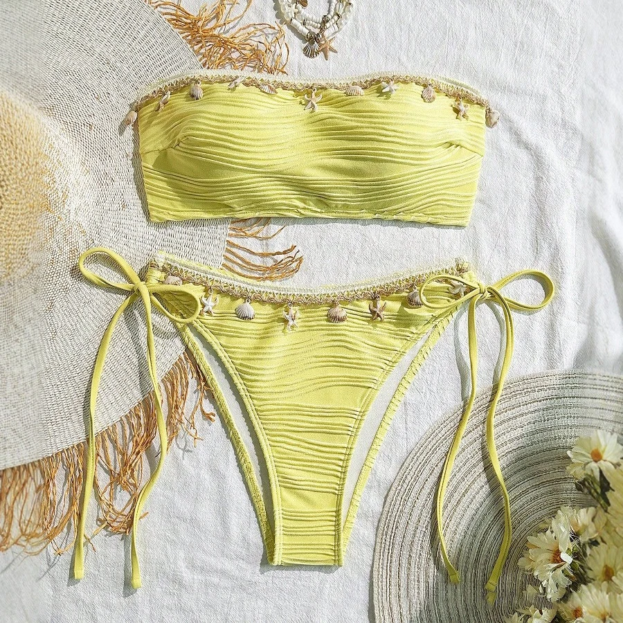 

Para Praia High Quality Sexy Plain Strapless Bikini 2025 Push Up Swimwear Women Brazilian Swimsuit Biquini Sexy Bathing Suit