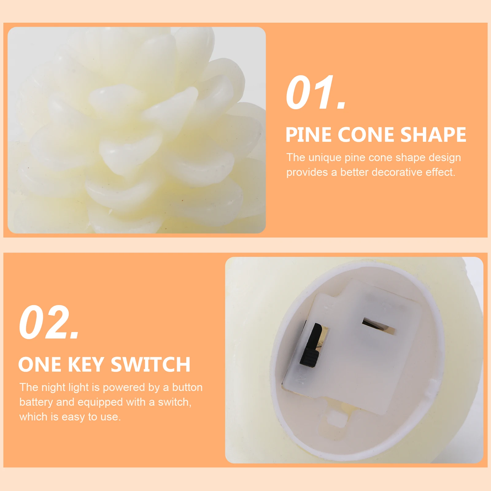 

Pine Cone LED Mini Lamp Desk Light Replaceable for Desk Indoor Decoration Small Size Gift Lamp LED Light