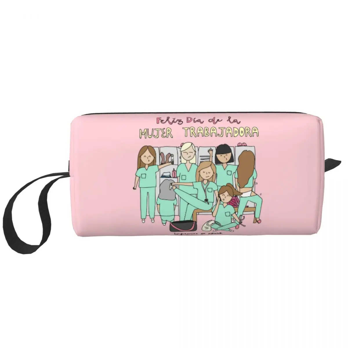 Cute Cartoon Ladies Nurse Doctor Printed Travel Toiletry Bag Women Makeup Cosmetic Bag Beauty Storage Dopp Kit