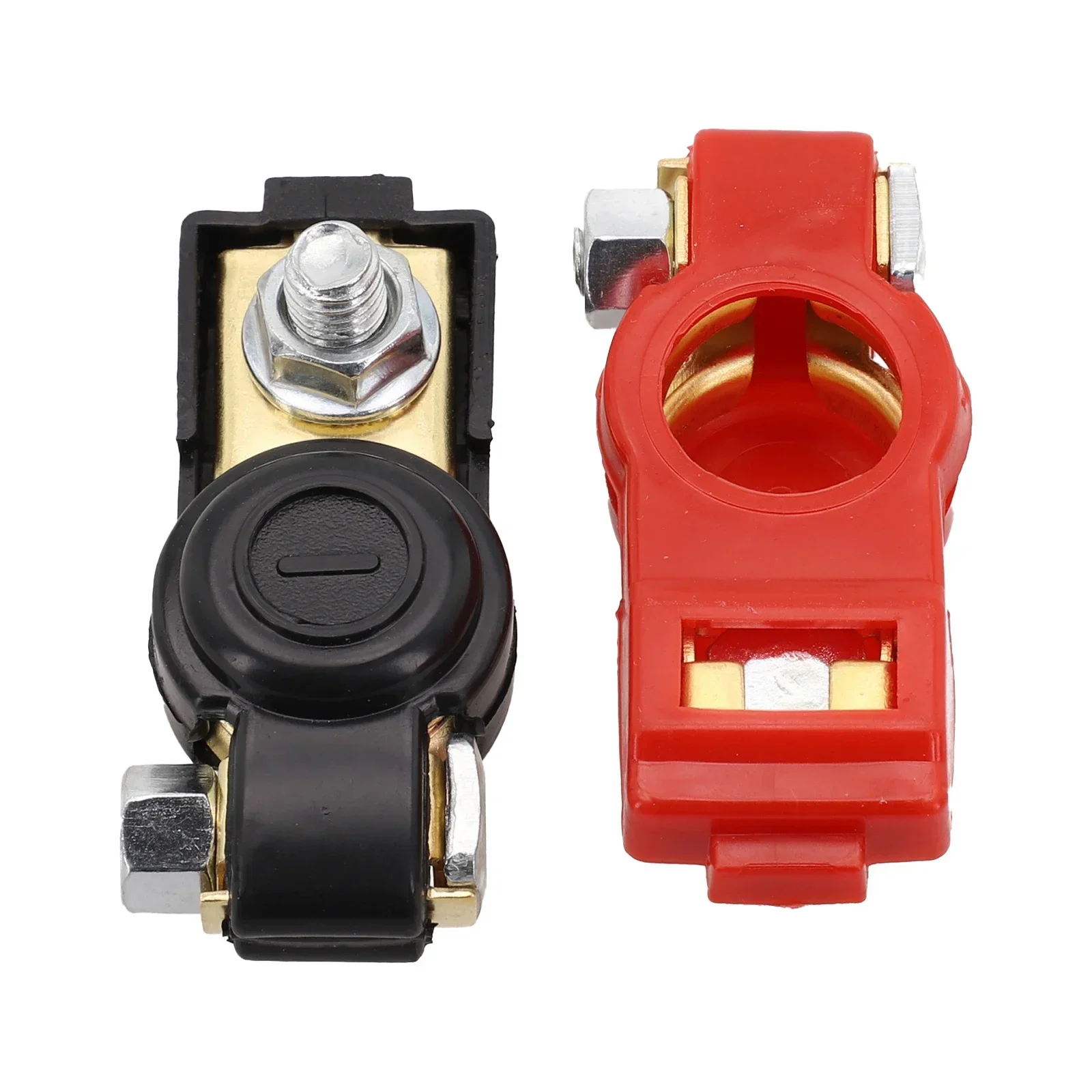 

1 Pair Car Battery Terminal Connector Clamp Car Accessories Red Positive Pole Black Negative Pole Clamp Screw Top Post