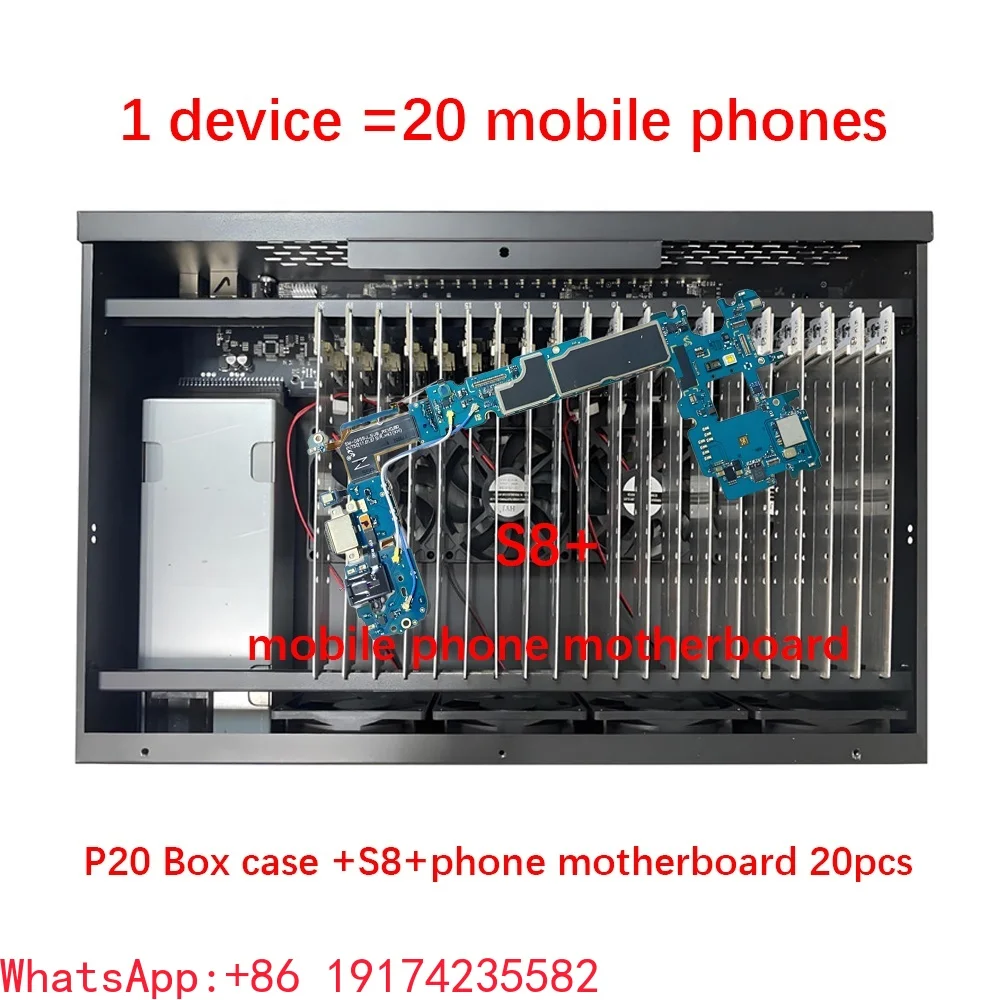For Blue P30 for Used Server Rack Box 20pcs Mobile Phone Motherboard 256GB Smartphones Chassis Ethernet LAN USB OTG