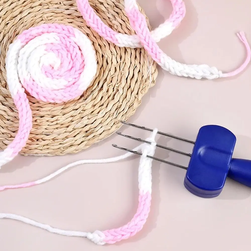 

Portable Crochet Hook Tool Ergonomic Handle 3/4 Needle Knitting Needle Manual Comfortable Grip Cord Knitting Tool Travel