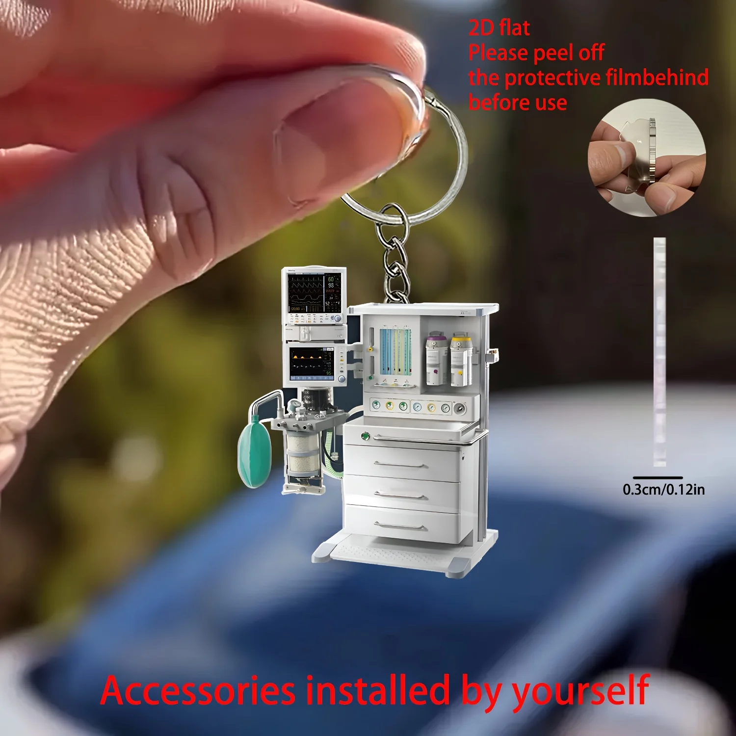 2D Operating Room Keychain Creative Acrylic Pendant Gift for Home and Festive Decoration Medical Giveaway For Students Nurse