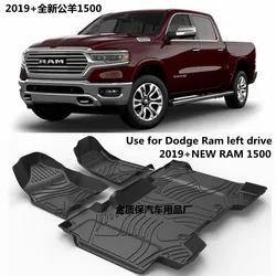 Use for 2019-2025 Dodge Ram 1500 Laramie Longhor car carpet All-Weather TPO car Floor Mat new RAM 1500 waterproof  car floor mat
