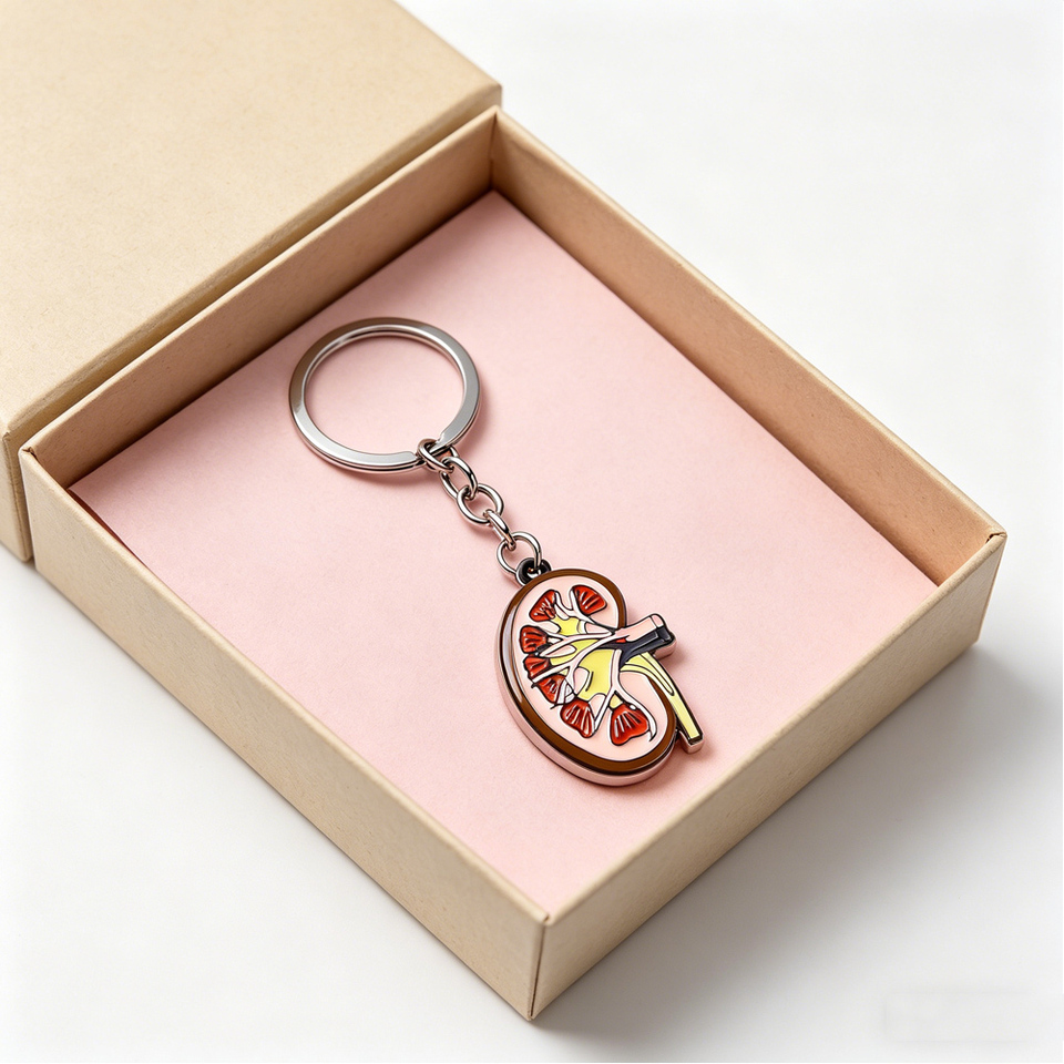  Cute Kidney Enamel Keychain Colorful Human Kidney Anatomy Keychain Keepsake Gift For Kidney Specialists, Doctors And Colleagues 