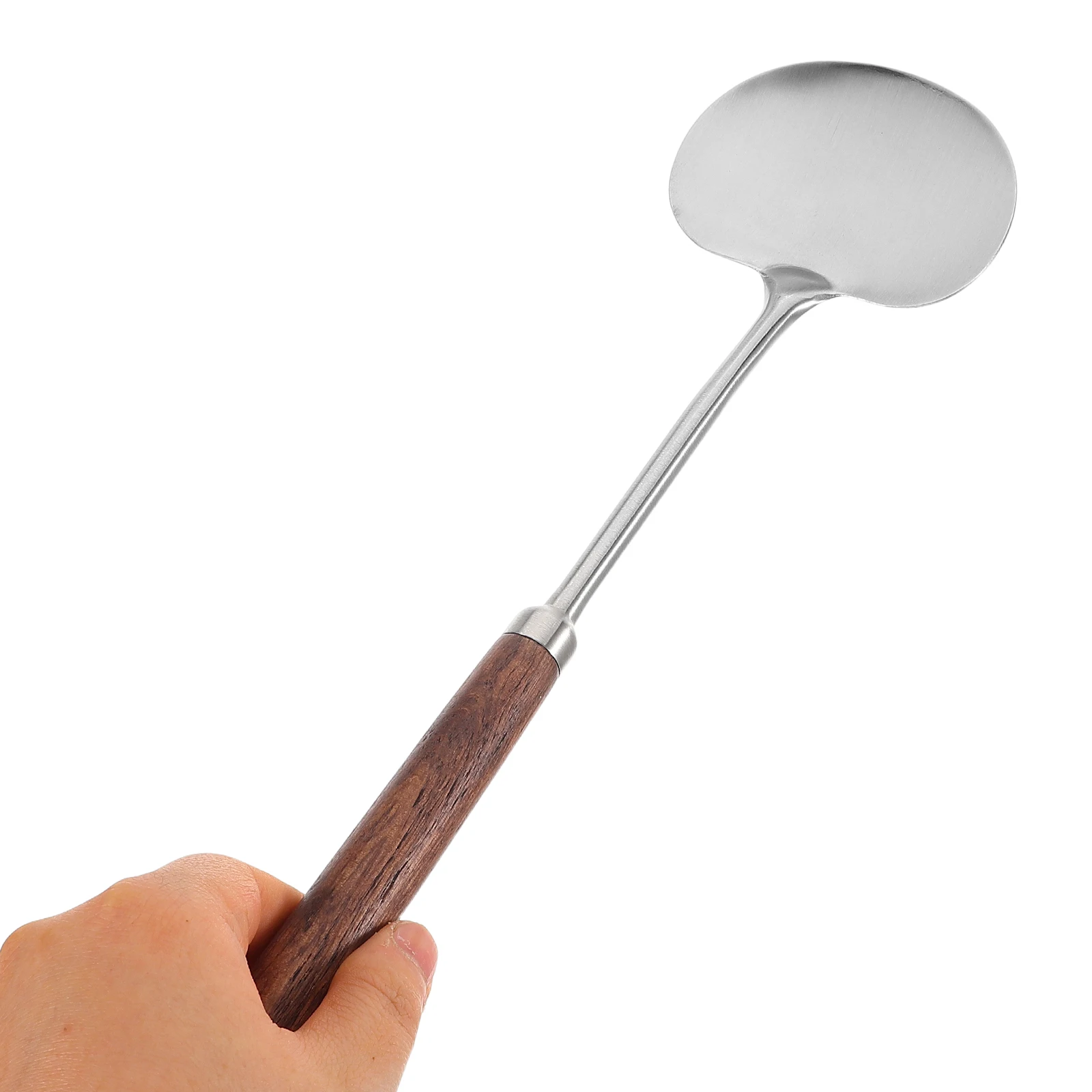 

Stainless Steel Wok Spatula Wooden Long Handle Cooking Utensil Portable Kitchen Accessory Household Frying Tool